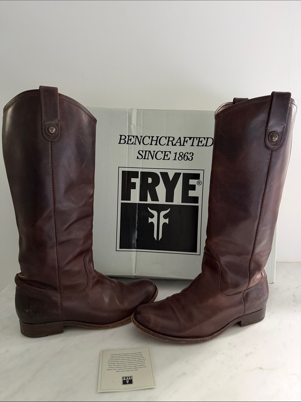 Frye Tall Pull-On Riding Boots in Brown